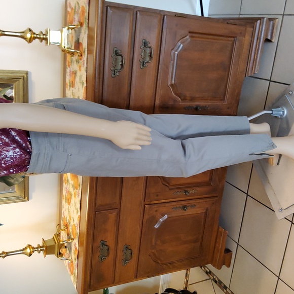 Chico's Perfect Stretch Girlfriend Slim Leg Ankle Jeans-Olive Gray - Picture 8 of 11